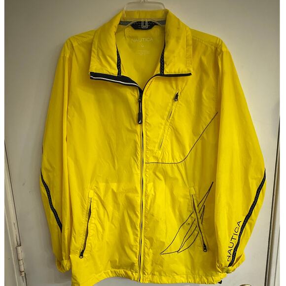 Nautica Jackets & Blazers - Nautical Bright Yellow Rain Jacket Size M Outdoor Sporty Work